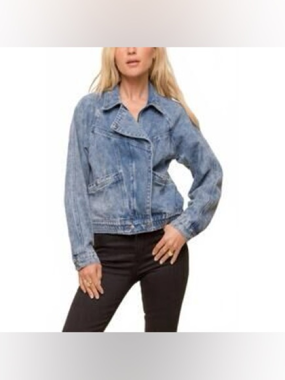 Hem & Thread Denim Bomber Jacket, NWT